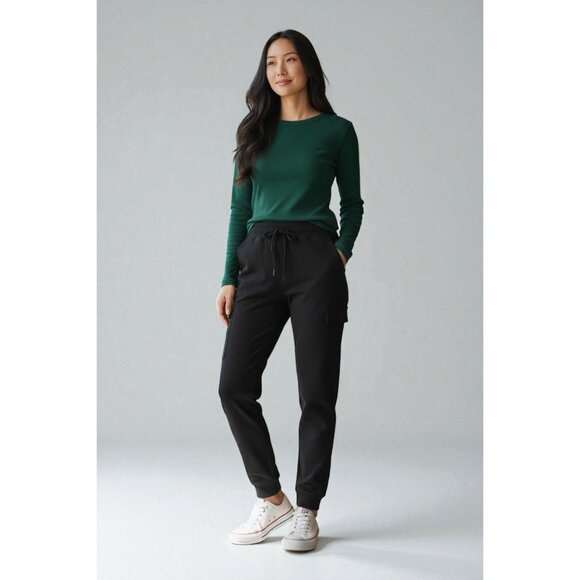 32 Degrees Womens Cargo Joggers Black XL Relaxed Fit Stretch Sweatpants New NWT - Picture 6 of 7